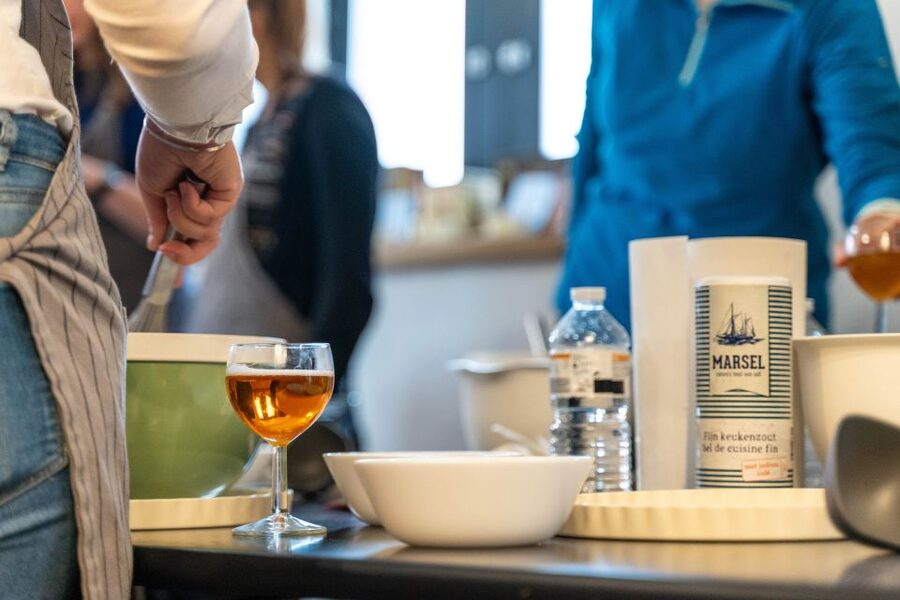 Bruges: Belgian Waffle-Making Workshop with Beer Tasting - Mixing batter with a beer of your choice