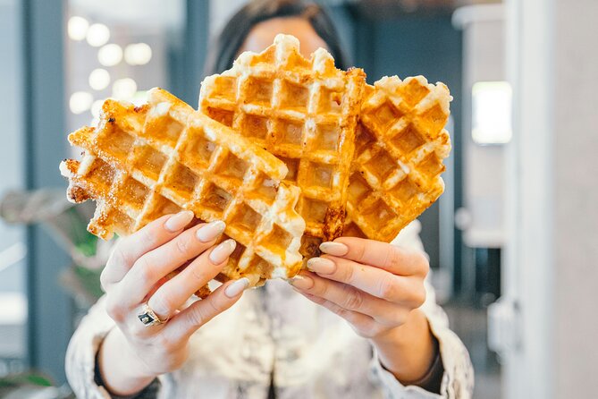 Bruges Food Tour with Full Meal & Drinks by Do Eat Better - De Burg ends with two kinds of waffle