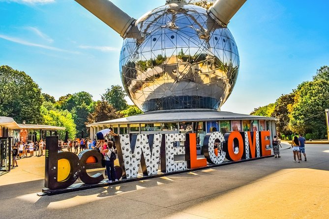 The Atomium in Brussels, nine steel spheres left over from the 1958 world fair