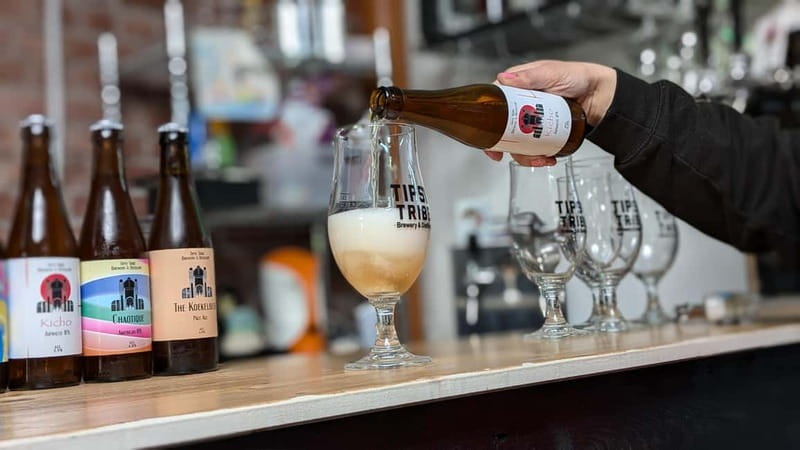 Brussels: micro brewery & distillery tour + beer tasting - The tap room is part of the appeal