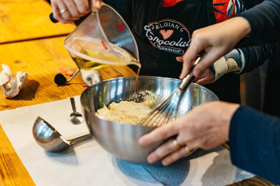 Brussels: Waffle Making Workshop - All You Can Eat - Baking the waffles and learning by doing