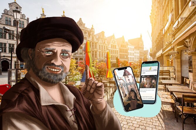 Discover Antwerp while playing! Escape game - The alchemist - Starting at Veemarkt, then letting the app lead