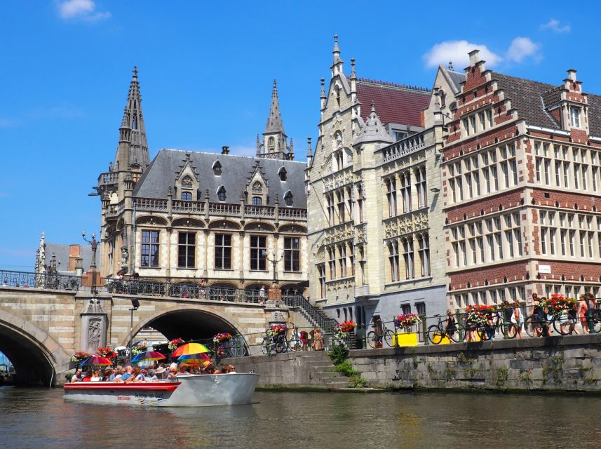 Ghent: 40 Minute Medieval Center Guided Boat Tour - The three towers from the Leie