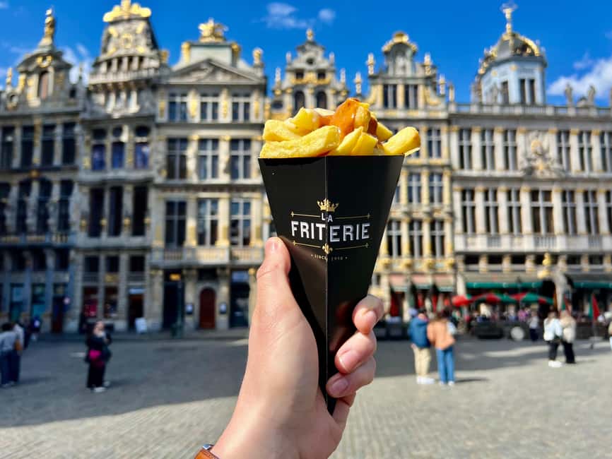 Secret Food Tours Brussels - Beef stew, fries, and beer at an old brasserie